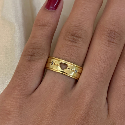 Aliança Orbheart em Ouro 18k - 750 com 2 brilhantes