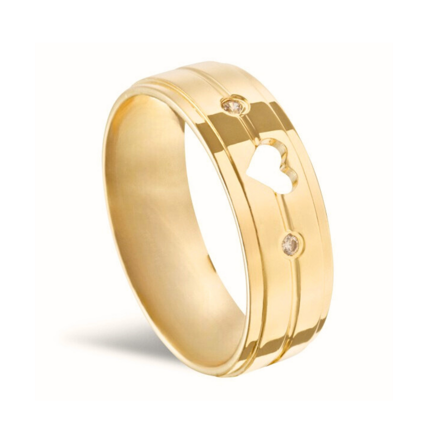 Aliança Orbheart em Ouro 18k - 750 com 2 brilhantes