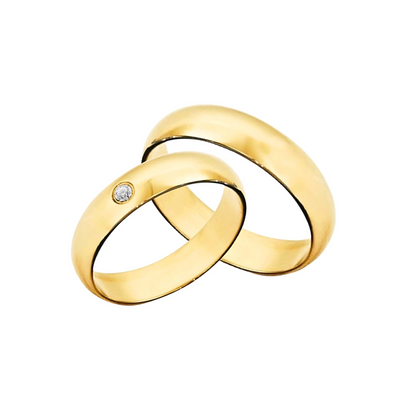 Aliança em Ouro 18K Elegância Luminosa Feminina 60155