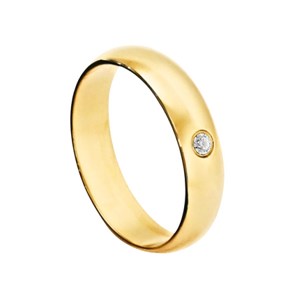 Aliança em Ouro 18K Elegância Luminosa Feminina 60155