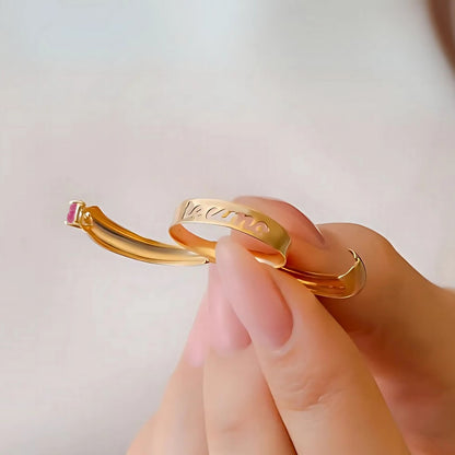 Anel Forever em Ouro 18K com Rubi – Coleção Afeto