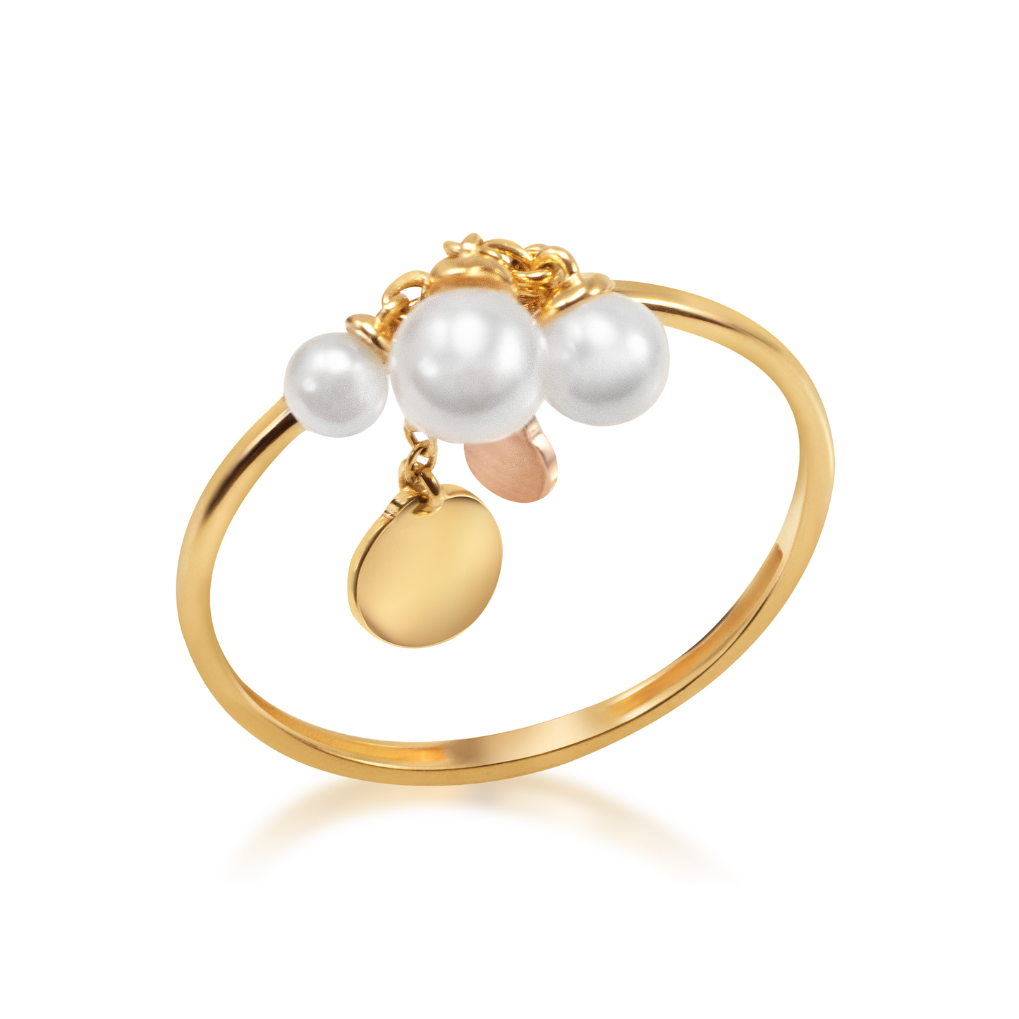 Anel Pérolas Ouro Amarelo e Rosê 18k – Coleção Óra