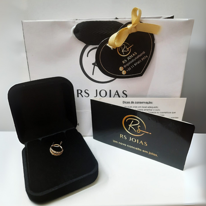 Piercing Zircônias Brancas Ouro Amarelo 18K