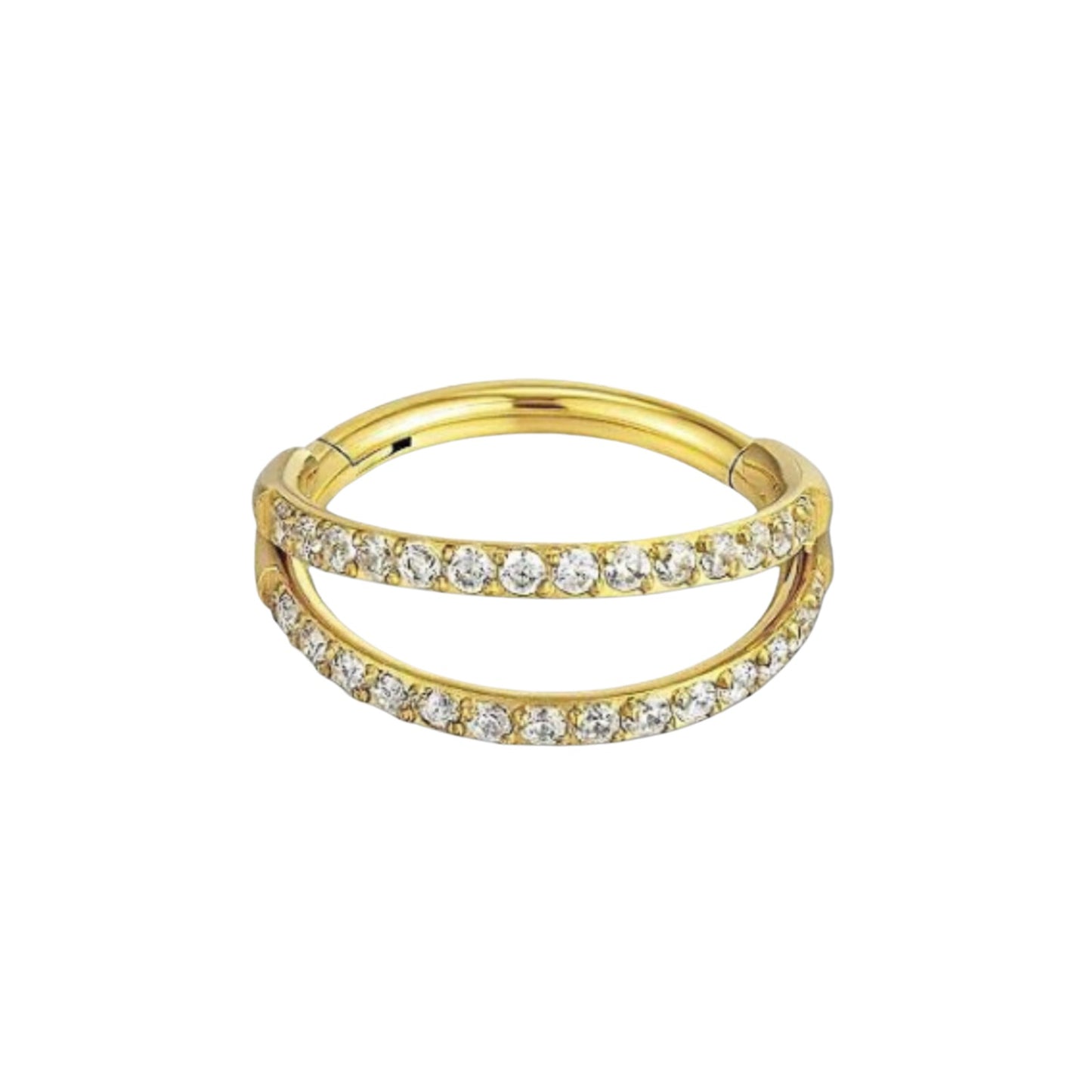 Piercing Zircônias Brancas Ouro Amarelo 18K