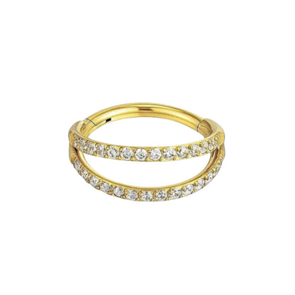 Piercing Zircônias Brancas Ouro Amarelo 18K