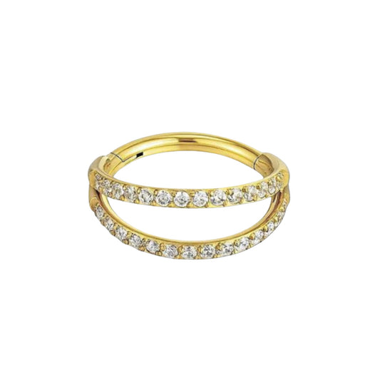 Piercing Zircônias Brancas Ouro Amarelo 18K