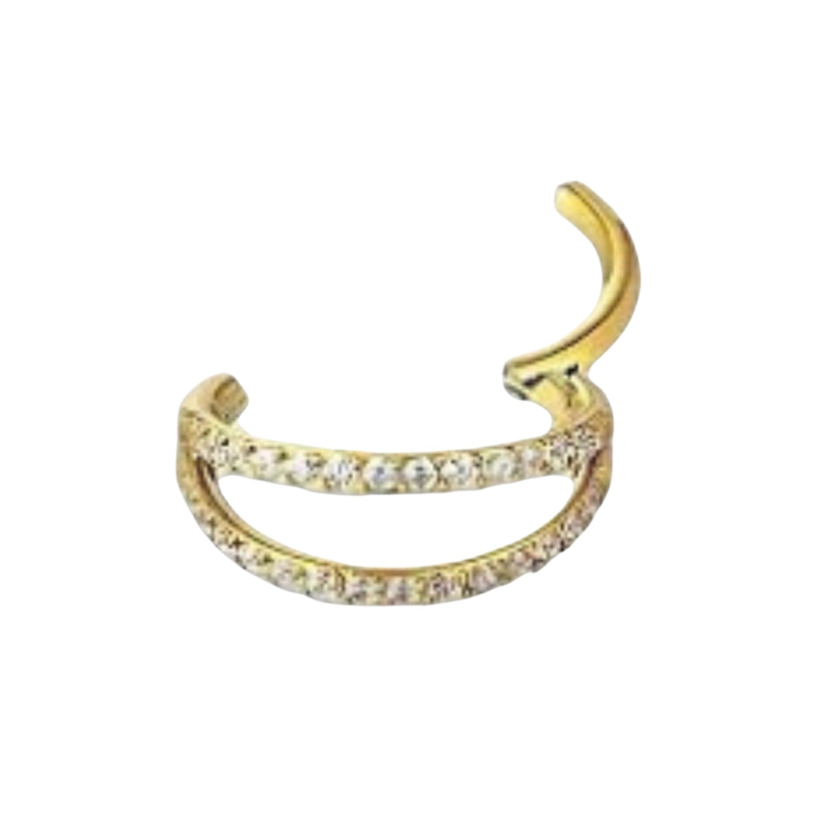 Piercing Zircônias Brancas Ouro Amarelo 18K