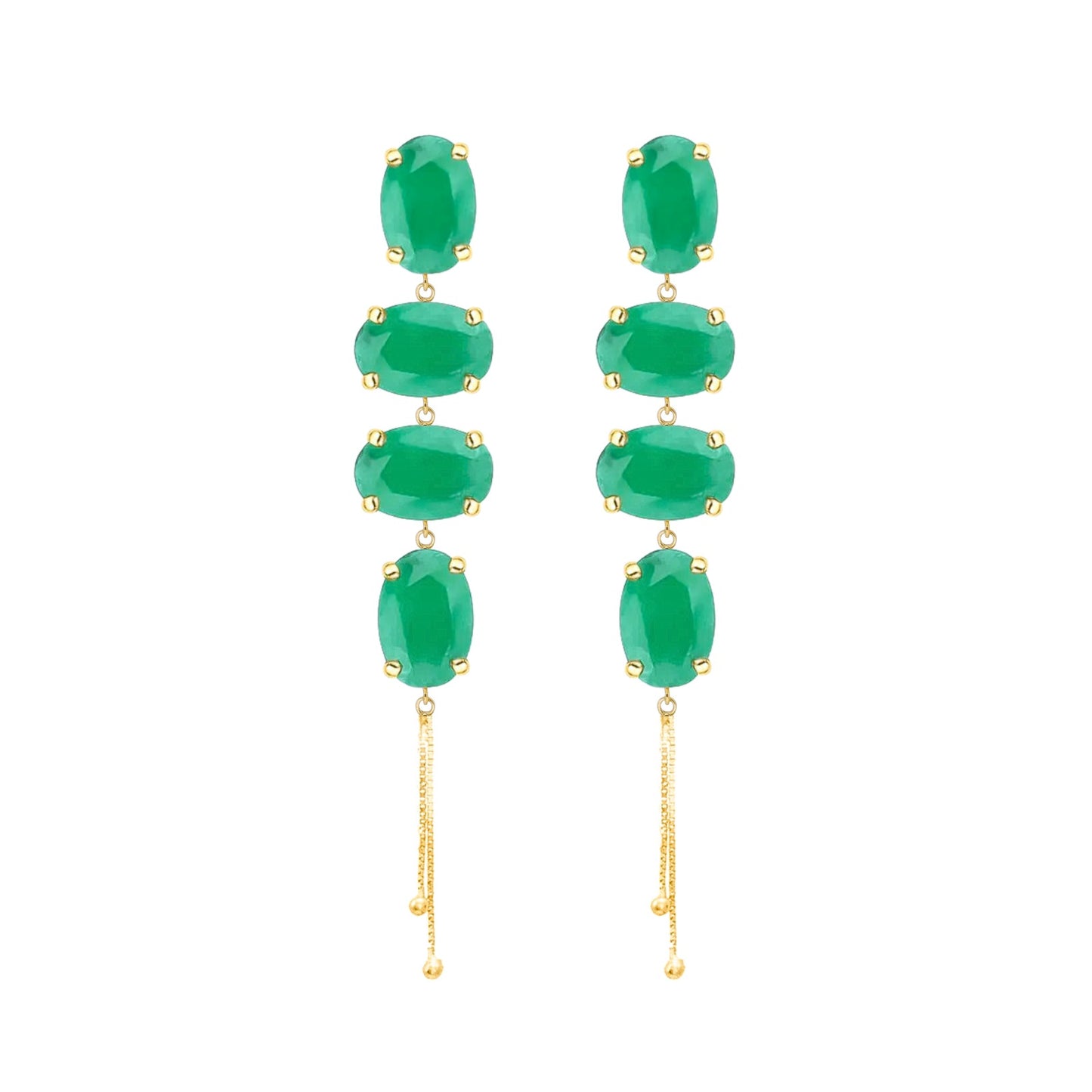 Brinco Com Crisopázios em Ouro Amarelo 18k-750