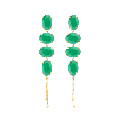 Brinco Com Crisopázios em Ouro Amarelo 18k-750