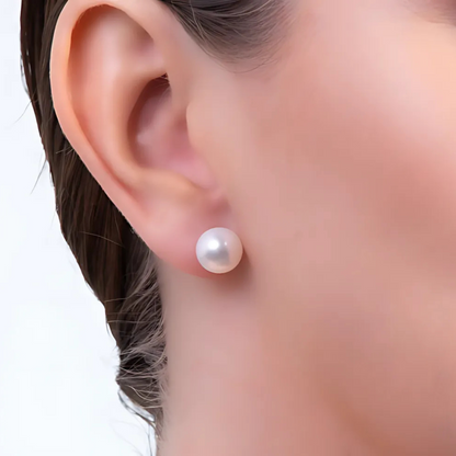 Brinco Pérola Botão em Ouro Amarelo 18k, 10mm