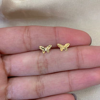 Brinco Borboleta em Ouro Amarelo 18k-750