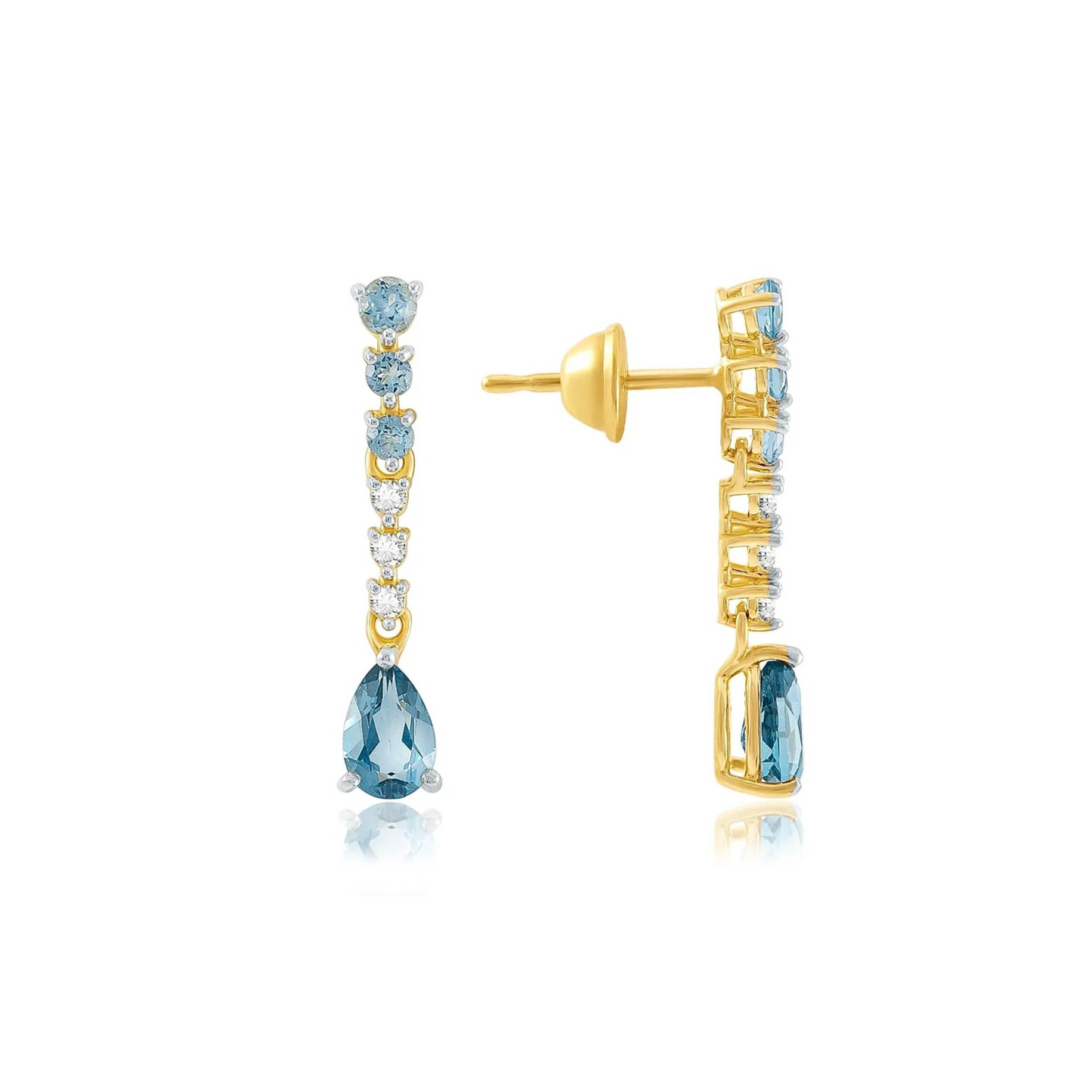 Brinco Blues Coleção Charme em Ouro Amarelo 18k-750