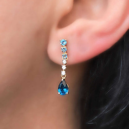 Brinco Blues Coleção Charme em Ouro Amarelo 18k-750