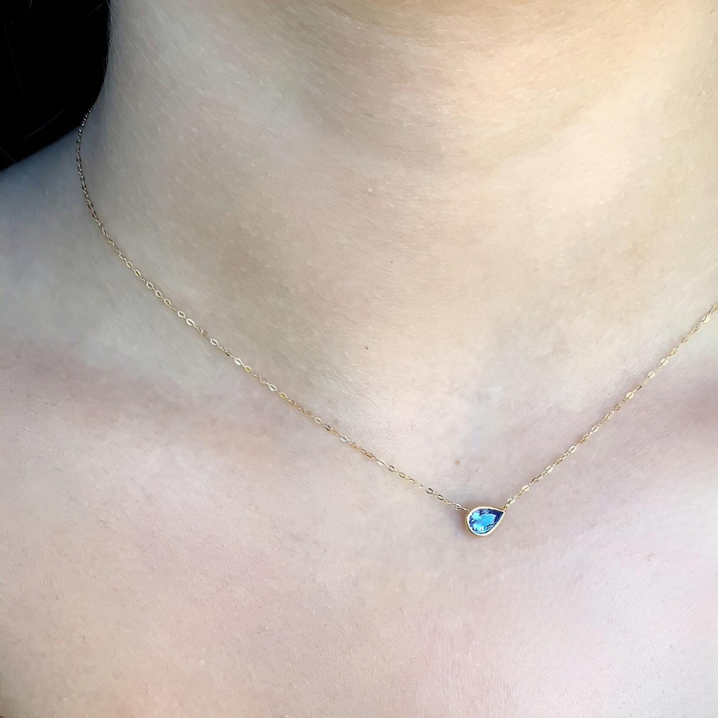 Gargantilha Quartzo Azul em Ouro Amarelo 18K-750