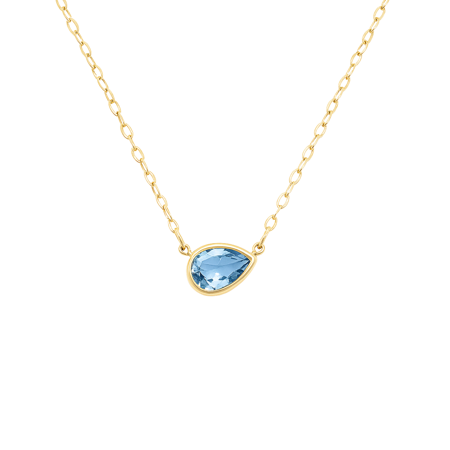 Gargantilha Quartzo Azul em Ouro Amarelo 18K-750
