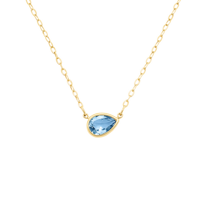 Gargantilha Quartzo Azul em Ouro Amarelo 18K-750