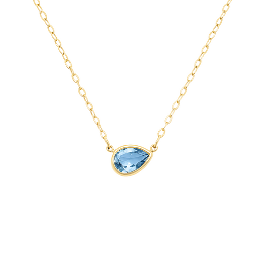 Gargantilha Quartzo Azul em Ouro Amarelo 18K-750