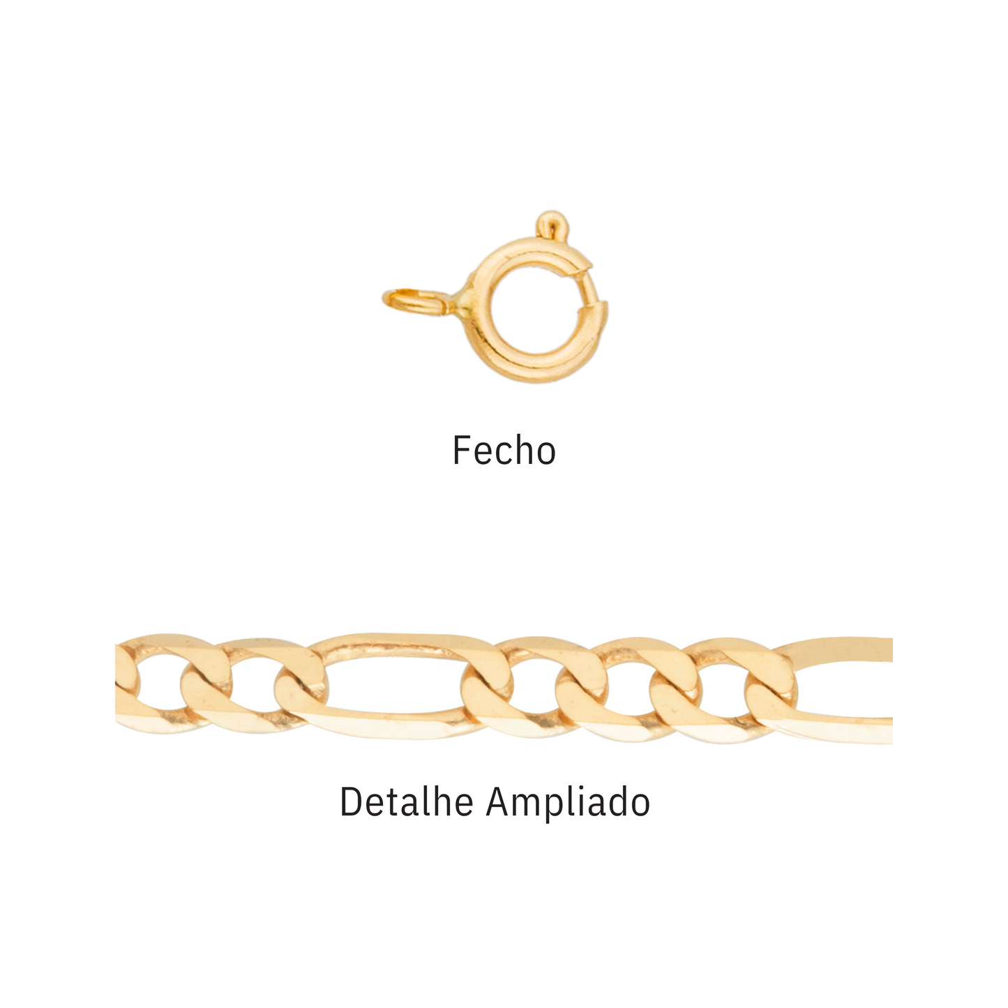 Corrente Alternada 3X1 Diamantada em Ouro Amarelo 18K-750