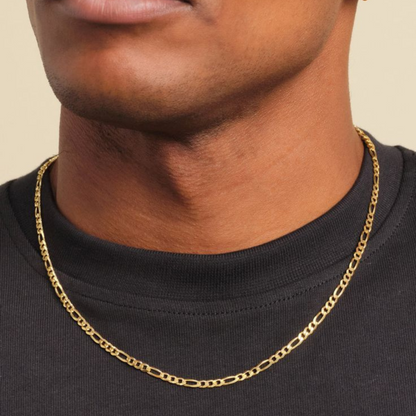 Corrente Alternada 3X1 Diamantada em Ouro Amarelo 18K-750