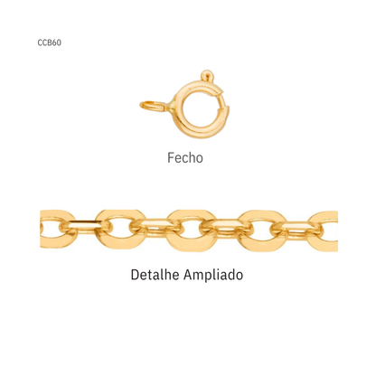 Corrente Cadeado 70cm em Ouro 18K - CCB60