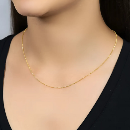 Corrente Elo Portugues Fio 38 com 40cm em Ouro Amarelo 18K-750