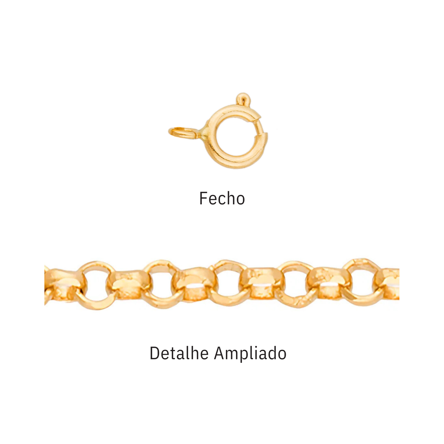 Corrente Elo Portugues Fio 38 com 40cm em Ouro Amarelo 18K-750
