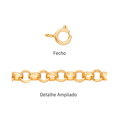 Corrente Elo Portugues Fio 38 com 40cm em Ouro Amarelo 18K-750