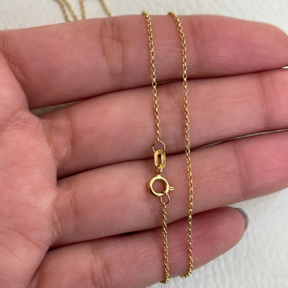 Corrente Elo Portugues Fio 38 com 40cm em Ouro Amarelo 18K-750
