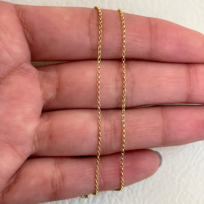 Corrente Elo Portugues Fio 38 com 40cm em Ouro Amarelo 18K-750
