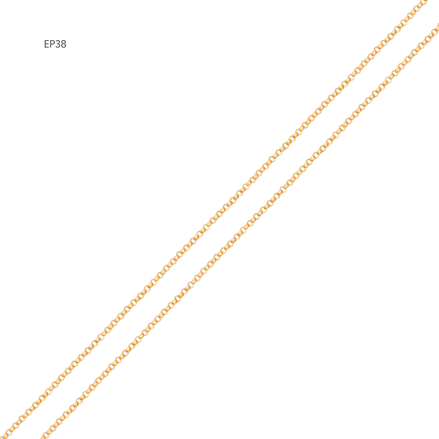 Corrente Elo Portugues Fio 38 com 40cm em Ouro Amarelo 18K-750