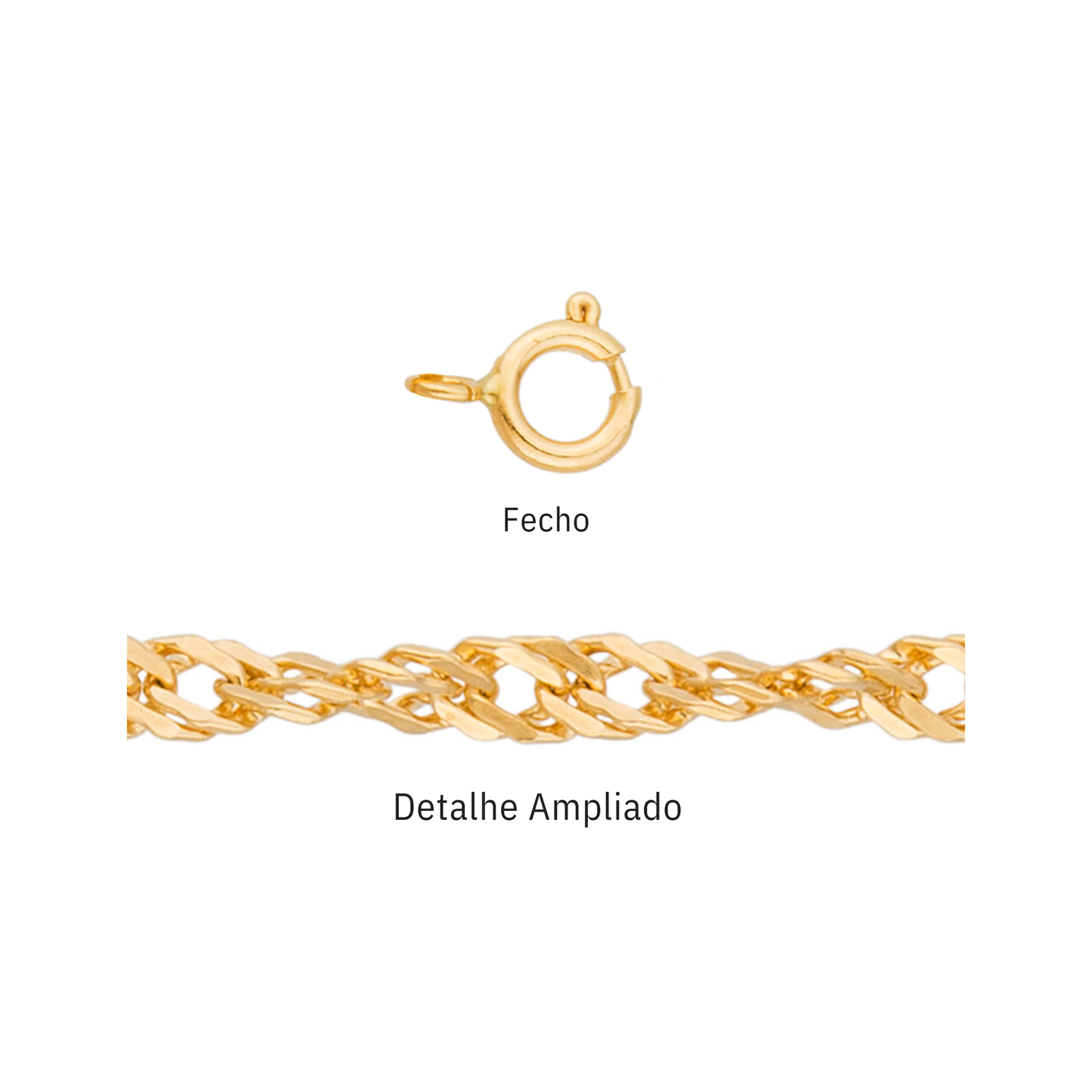 Corrente Singapura em Ouro Amarelo 18K-750