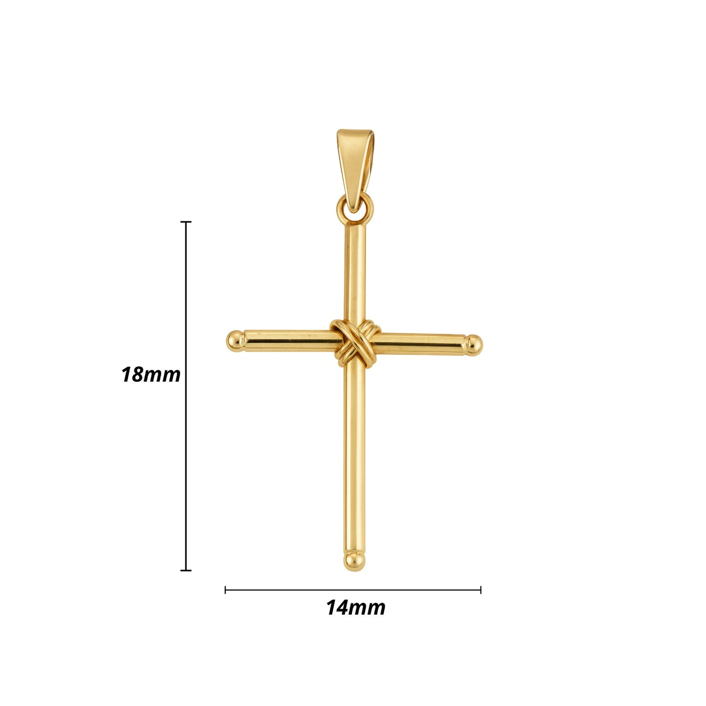 Pingente Cruz em Ouro Amarelo 18K-750