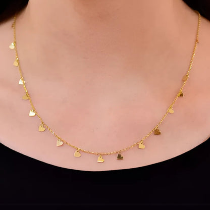 Gargantilha com Corações em Ouro Amarelo 18K-750
