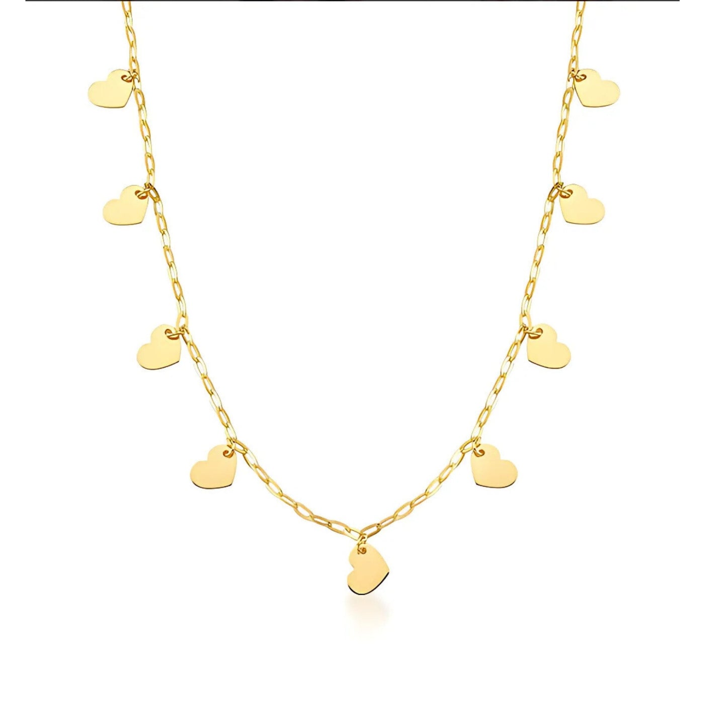 Gargantilha com Corações em Ouro Amarelo 18K-750