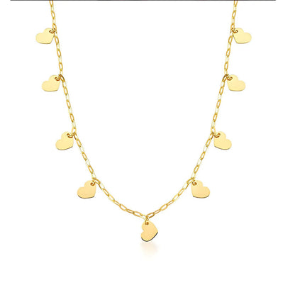 Gargantilha com Corações em Ouro Amarelo 18K-750