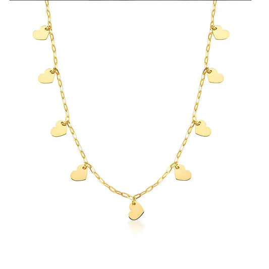 Gargantilha com Corações em Ouro Amarelo 18K-750