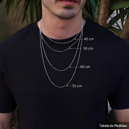 Corrente Alternada 3X1 Diamantada em Ouro Amarelo 18K-750