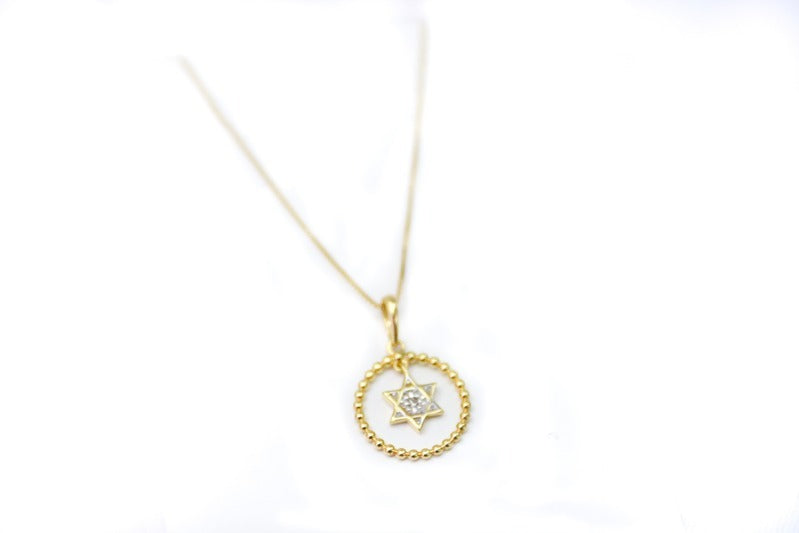 Pingente Estrela de Davi em Ouro amarelo 18K