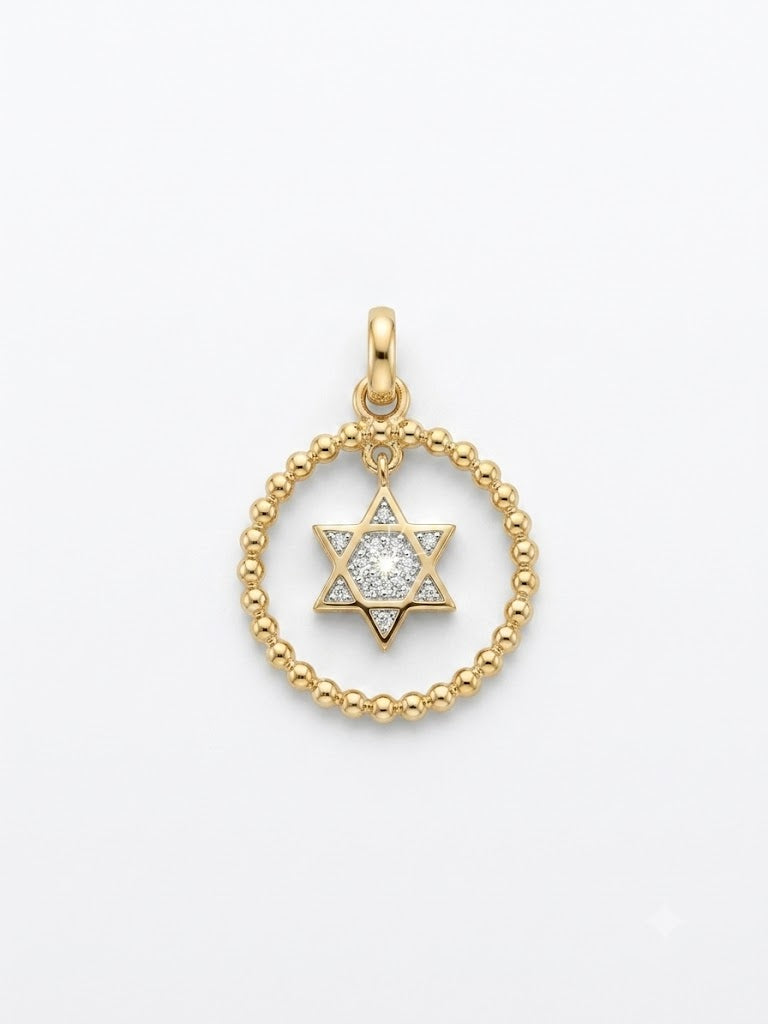 Pingente Estrela de Davi em Ouro amarelo 18K