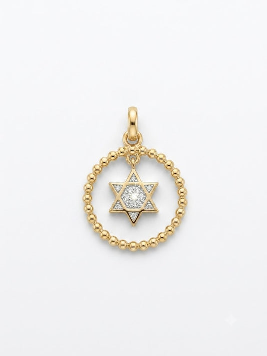 Pingente Estrela de Davi em Ouro amarelo 18K