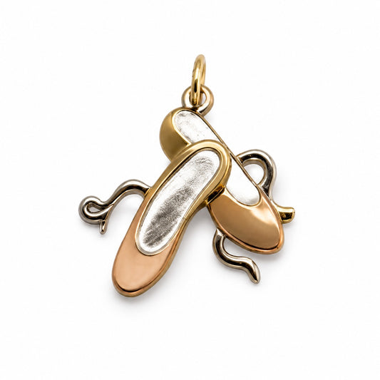 Pingente Bailarina em Ouro amarelo 18K, e ouro Branco