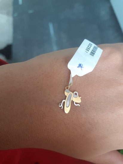 Pingente Bailarina em Ouro amarelo 18K, e ouro Branco