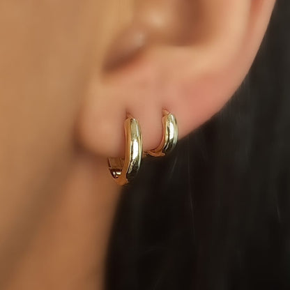 Brinco Argola Redonda em Ouro Amarelo 18k, 10mm