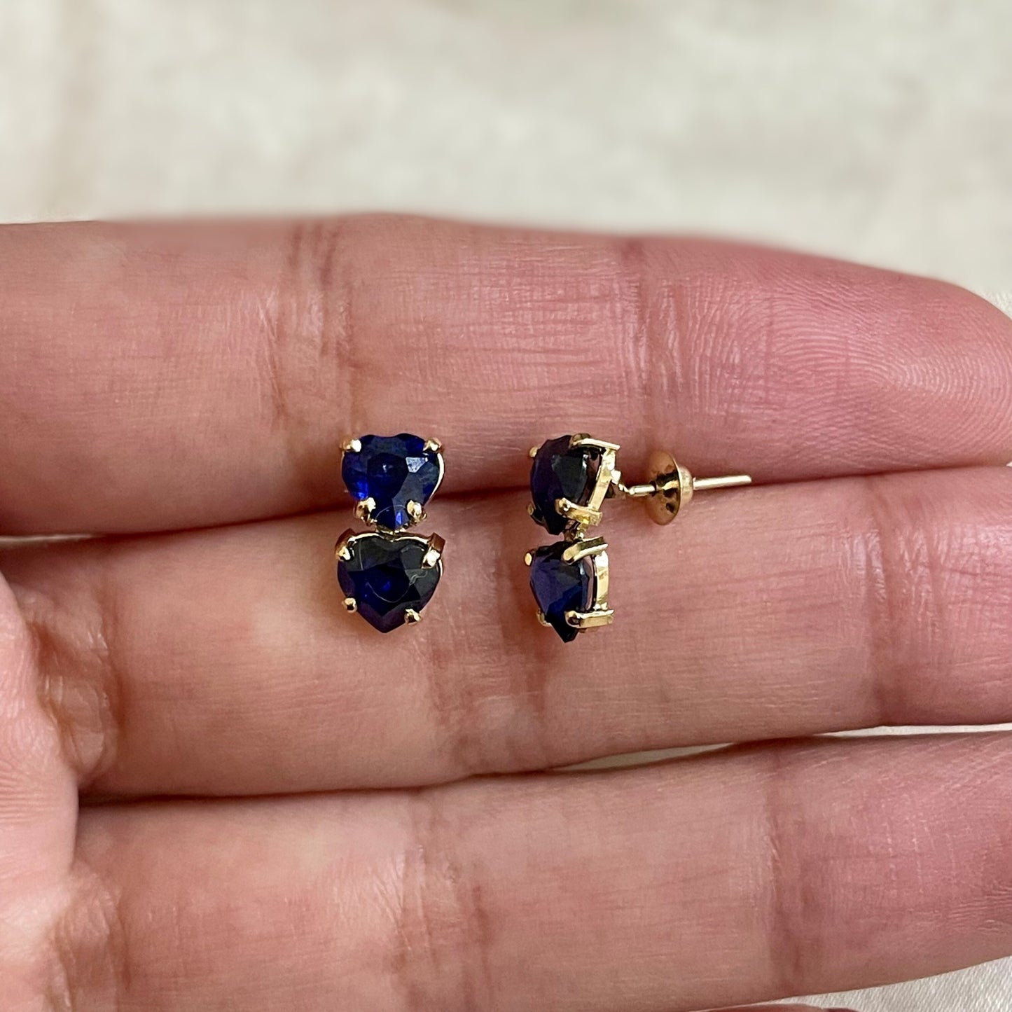 Brinco Fidelité em Ouro Amarelo 18K-750, com Safiras Azuis