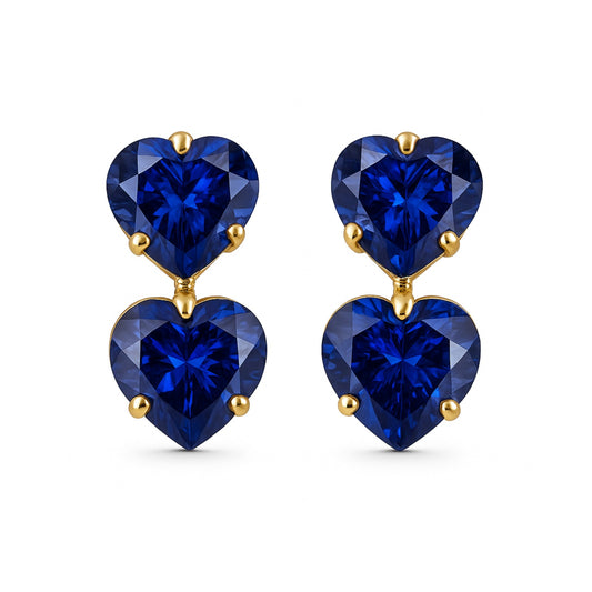 Brinco Fidelité em Ouro Amarelo 18K-750, com Safiras Azuis