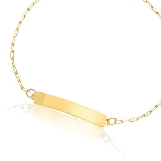 Pulseira Infantil Chapa Eterna Lembrança em Ouro Amarelo 18K-750