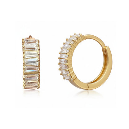 Brinco Argola em Ouro Amarelo 18K-750, com Zircônias