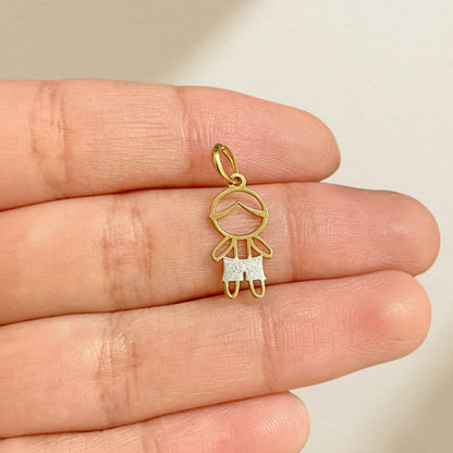 Pingente Menino Vazado em Ouro Amarelo 18K-750
