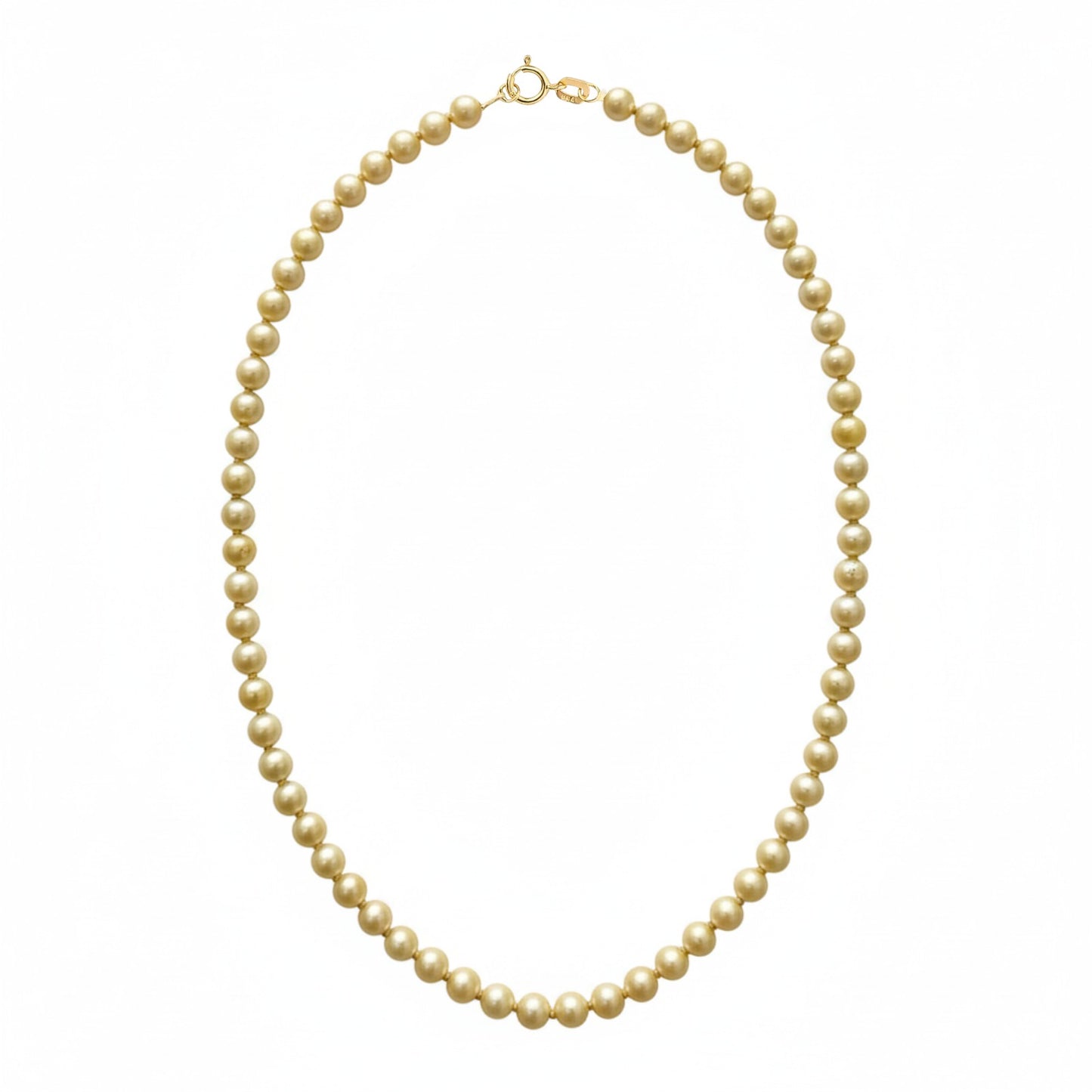 Colar de pérolas naturais com 42 cm em Ouro Amarelo 18K-750