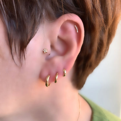 Brinco Argola Redonda em Ouro Amarelo 18k, 8mm